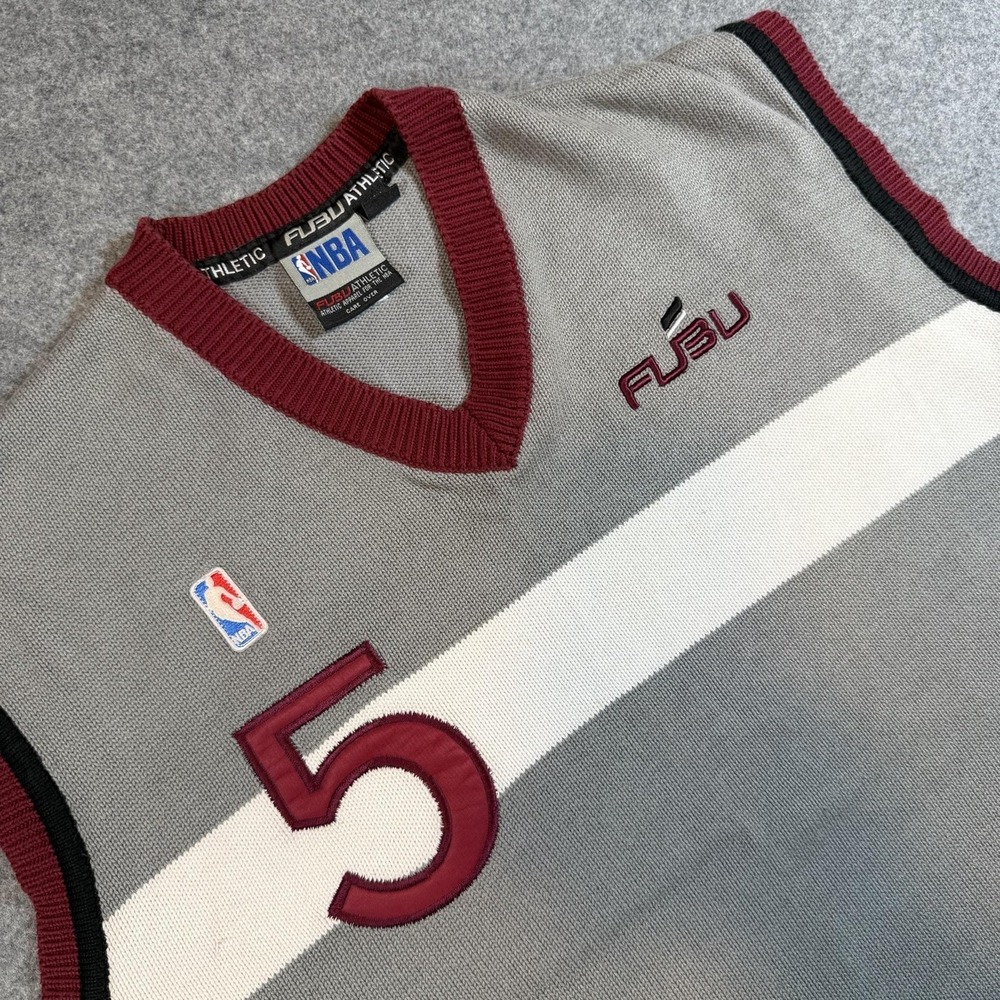 FUBU Athletic Sweater Vest Cleveland Cavaliers Mens XL Gray NBA Basketball #5
